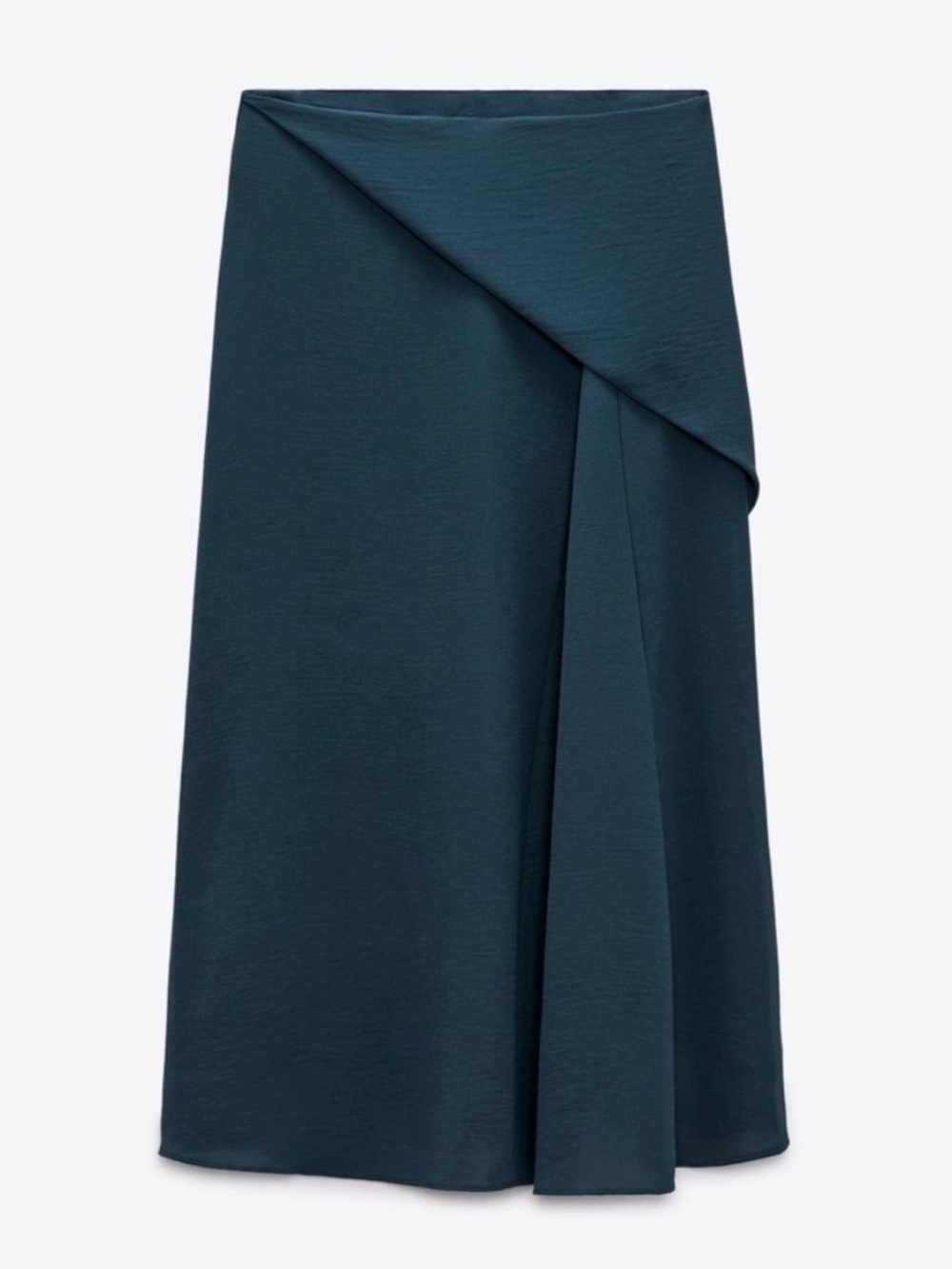 Dark Teal Draped Midi Skirt Zara Size M Very Flattering worn twice